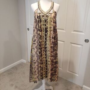 Anthropologie Love Sam Silk Beaded Midi Dress NWT Size S